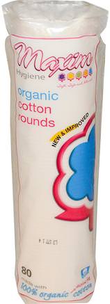 Organic Cotton Rounds, 80 Count by Maxim Hygiene Products-Bad, Skönhet, Bomullsbollar Och Rundor