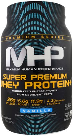 Super Premium Whey Protein, Vanilla, 1.82 lbs (825 g) by Maximum Human Performance-Kosttillskott, Vassleprotein, Muskel