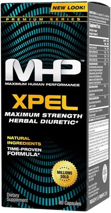 Xpel, Maximum Strength Diuretic, 80 Capsules by Maximum Human Performance-Kosttillskott, Diuretika Vattenpiller, Viktminskning, Kost
