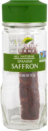 All Natural, Spanish Saffron, 0.06 oz (1.7 g) by McCormick Gourmet-Mat, Kryddor Och Kryddor