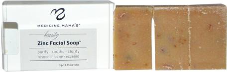 Beauty Zinc Facial Soap, 3 pc, 3.75 oz by Medicine Mamas-Skönhet, Ansiktsvård, Hud, Hälsa, Dermatit