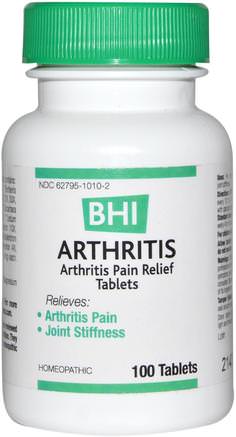 BHI, Arthritis, 100 Tablets by MediNatura-Hälsa, Artrit, Kosttillskott, Homeopati Smärtlindring