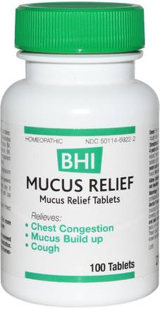 BHI, Mucus Relief, 100 Tablets by MediNatura-Hälsa, Kall Influensa Och Virus, Kall Och Influensa, Kosttillskott, Homeopati Hosta Kyla Och Influensa
