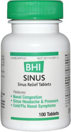 BHI, Sinus, 100 Tablets by MediNatura-Hälsa, Nasal Hälsa, Nasal, Kosttillskott, Homeopati Hosta Kyla Och Influensa