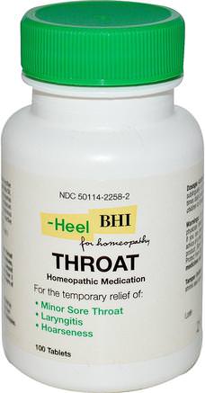 BHI, Throat, Homeopathic Medication, 100 Tablets by MediNatura-Hälsa, Kall Influensa Och Viral, Halsvårdspray
