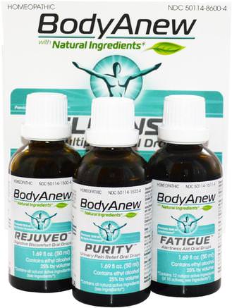 BodyAnew, Cleanse Multipack Oral Drops, 3 Bottles, 1.69 fl oz (50 ml) Each by MediNatura-Hälsa, Blåsa, Kosttillskott, Homeopati, Nux Vomica