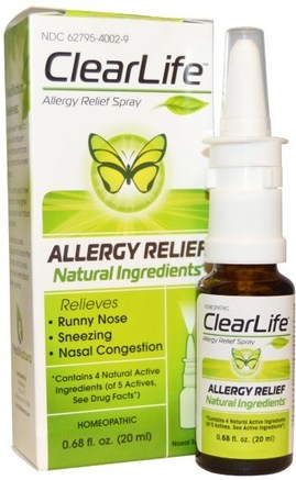 ClearLife, Allergy Relief Spray, 0.68 fl oz (20 ml) by MediNatura-Hälsa, Nasal Hälsa, Nasal, Kosttillskott, Homeopatiallergier