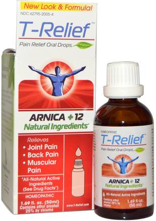 T-Relief, Pain Relief Oral Drops, 1.69 fl oz (50 ml) by MediNatura-Kosttillskott, Homeopati Smärtlindring, Medinatura T-Relief