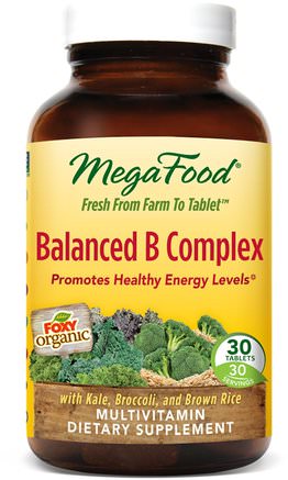 Balanced B Complex, 30 Tablets by MegaFood-Vitaminer, Vitamin B-Komplex