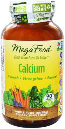 Calcium, 90 Tablets by MegaFood-Kosttillskott, Mineraler, Kalcium