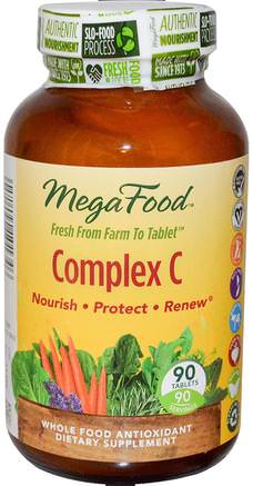 Complex C, 90 Tablets by MegaFood-Vitaminer, Vitamin C-Komplex