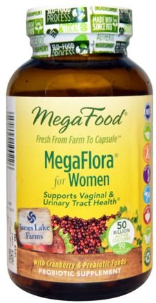MegaFlora for Women, 90 Capsules by MegaFood-Hälsa, Kvinnor, Urinblåsa
