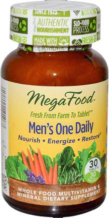 Men's One Daily, Iron Free Formula, 30 Tablets by MegaFood-Vitaminer, Män Multivitaminer