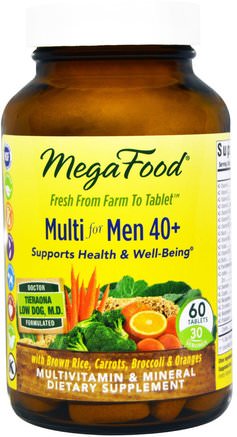 Multi for Men 40+, 60 Tablets by MegaFood-Vitaminer, Män Multivitaminer