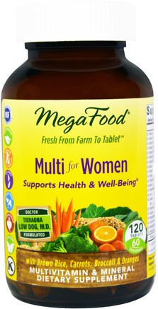 Multi for Women, 120 Tablets by MegaFood-Vitaminer, Kvinnor Multivitaminer