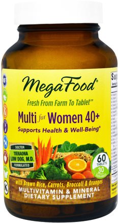 Multi for Women 40 +, 60 Tablets by MegaFood-Vitaminer, Kvinnor Multivitaminer - Seniorer