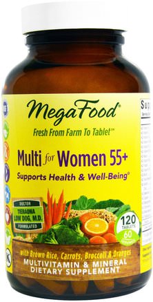 Multi for Women 55+, 120 Tablets by MegaFood-Vitaminer, Kvinnor Multivitaminer - Seniorer