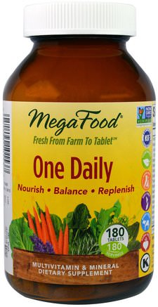 One Daily, 180 Tablets by MegaFood-Vitaminer, Multivitaminer