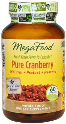 Pure Cranberry, 60 Capsules by MegaFood-Örter, Tranbär