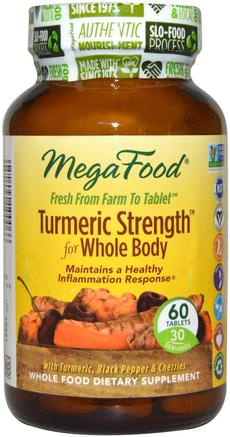 Turmeric Strength for Whole Body, 60 Tablets by MegaFood-Kosttillskott, Antioxidanter, Curcumin, Gurkmeja