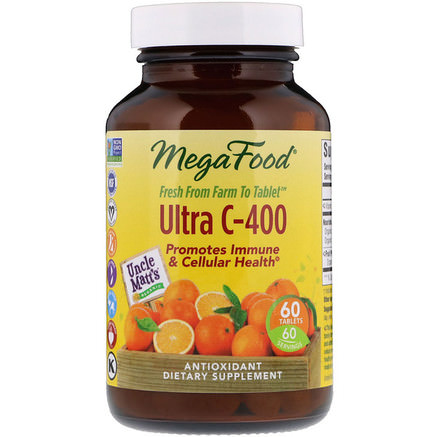 Ultra C-400, 60 Tablets by MegaFood-Vitaminer, Vitamin C, Vitamin C Hela Maten