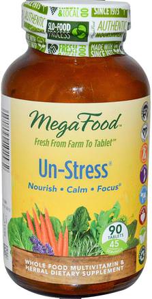 Un-Stress, 90 Tablets by MegaFood-Hälsa, Anti Stress