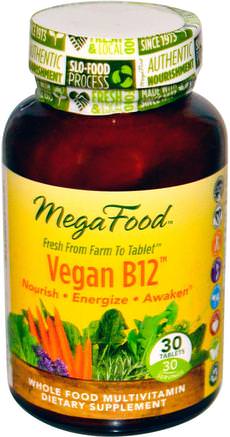 Vegan B12, 30 Tablets by MegaFood-Vitaminer, Vitamin B