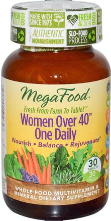 Women Over 40 One Daily, 30 Tablets by MegaFood-Vitaminer, Kvinnor Multivitaminer, Kvinnor
