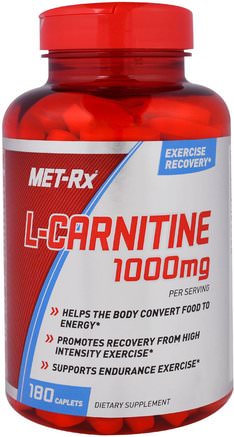 L-Carnitine, 1000 mg, 180 Caplets by MET-Rx-Kosttillskott, Aminosyror, L Karnitin