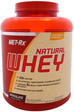 Natural Whey, Chocolate, 80 oz (2.26 kg) by MET-Rx-Sport, Kosttillskott, Vassleprotein