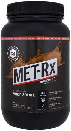 Ultramyosyn Whey Isolate, Chocolate, 32 oz (907 g) by MET-Rx-Sport, Kosttillskott, Vassleprotein