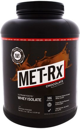 Ultramyosyn Whey Isolate, Chocolate, 80 oz (2.26 kg) by MET-Rx-Sport, Kosttillskott, Vassleprotein
