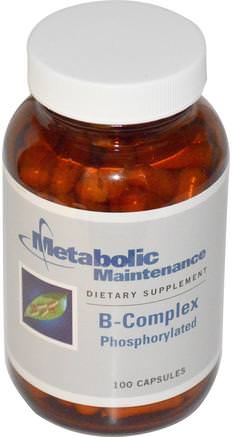 B-Complex, Phosphorylated, 100 Capsules by Metabolic Maintenance-Vitaminer, Vitamin B-Komplex