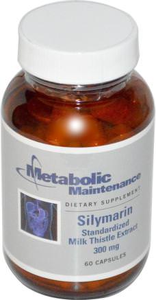 Silymarin, Standardized Milk Thistle Extract, 300 mg, 60 Capsules by Metabolic Maintenance-Hälsa, Detox, Mjölktistel (Silymarin)