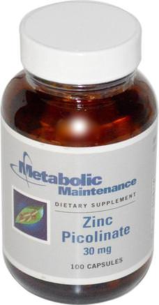 Zinc Picolinate, 30 mg, 100 Capsules by Metabolic Maintenance-Kosttillskott, Mineraler, Zink