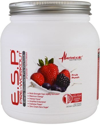 E.S.P Pre-Workout, Fruit Punch, 300 g by Metabolic Nutrition-Sport, Träning