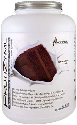 ProtiZyme, Specialized Designed Protein, Chocolate Cake, 5 lbs by Metabolic Nutrition-Sport, Kosttillskott, Vassleprotein