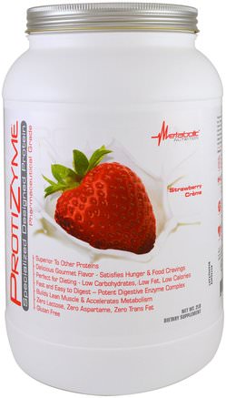 ProtiZyme, Specialized Designed Protein, Strawberry Creme, 2 lb by Metabolic Nutrition-Sport, Kosttillskott, Vassleprotein