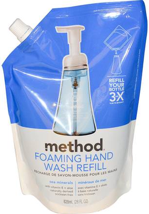 Foaming Hand Wash Refill, Sea Minerals, 28 fl oz (828 ml) by Method-Bad, Skönhet, Tvål, Metodpåfyllnad