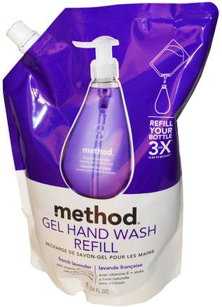 Gel Hand Wash Refill, French Lavender, 34 fl oz (1 L) by Method-Bad, Skönhet, Tvål, Metodpåfyllnad