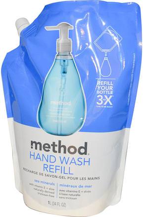 Hand Wash Refill, Sea Minerals, 34 fl oz (1 l) by Method-Bad, Skönhet, Tvål, Metodpåfyllnad