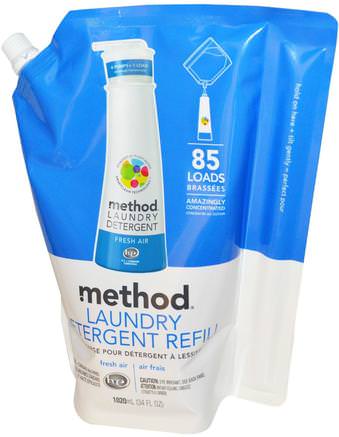Laundry Detergent Refill, 85 Loads, Fresh Air, 34 fl oz (1020 ml) by Method-Hem, Tvättmedel