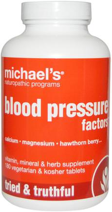 Blood Pressure Factors, 180 Veggie Tabs by Michaels Naturopathic-Hälsa, Blodtryck