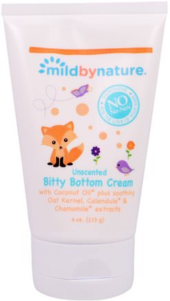 Bitty Bottom Cream, Unscented, 4 oz (113 g) by Mild By Nature-Barns Hälsa, Diapering, Blöja Krämer