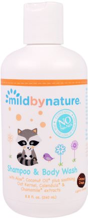 Shampoo & Body Wash, Coconut Cream, 8.8 fl oz (260 ml) by Mild By Nature-Bad, Skönhet, Schampo, Barnschampo, Duschgel, Barn Kroppsvask, Barn Duschgel