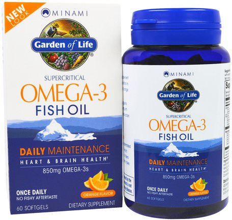 Supercritical, Omega-3 Fish Oil, 850 mg, Orange Flavor, 60 Softgels by Minami Nutrition-Kosttillskott, Efa Omega 3 6 9 (Epa Dha), Fiskolja, Mjölkgjorda Fiskoljor