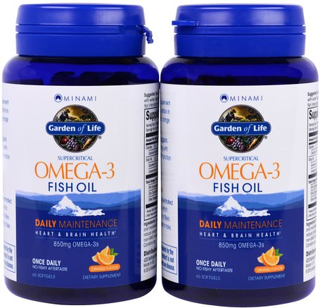 Supercritical, Omega-3 Fish Oil, 850 mg, Orange Flavor, 120 Softgels Each by Minami Nutrition-Kosttillskott, Efa Omega 3 6 9 (Epa Dha), Dha, Epa