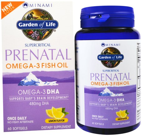 Supercritical Prenatal, Omega-3 Fish Oil, Lemon Flavor, 60 Softgels by Minami Nutrition-Kosttillskott, Efa Omega 3 6 9 (Epa Dha)