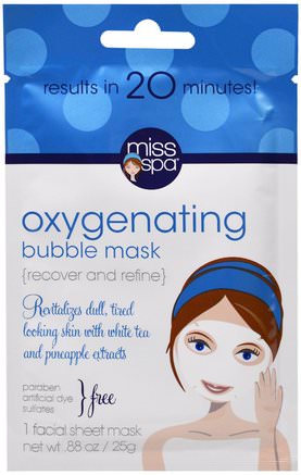 Oxygenating Bubble Mask, 1 Facial Sheet Mask by Miss Spa-Skönhet, Ansiktsmasker, Arkmaskor, Ansiktsvård
