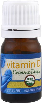 Vitamin D, Organic Drops, Newborn +, 0.11 fl oz (3.24 ml) by Mommys Bliss-Vitaminer, Vitamin D3